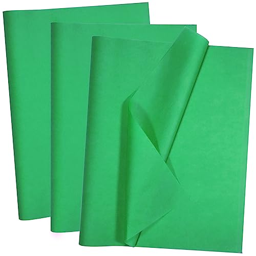 100 Sheets Green Tissue Paper Artdly 14 x 20 Inches Green Wrapping Paper Bulk for Weddings Birthday DIY Project Christmas - color: Green, size: 14x20 Inch (Pack of 100)