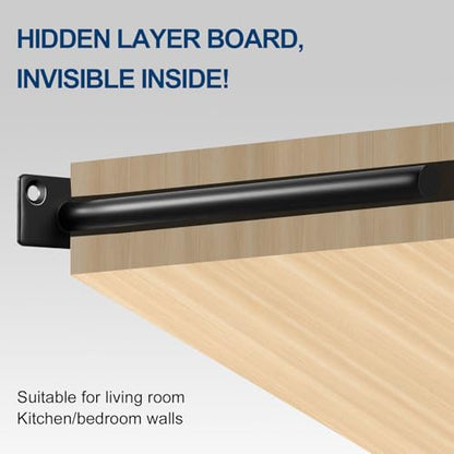 4 Pcs 8" Black Solid Steel Floating Shelf Bracket Blind Shelf Supports - Hidden Brackets for Floating Wood Shelves - Concealed Blind Shelf Support – Screws and Wall Plugs Included - size: 8 Inch, style: 4 Pack-Solid
