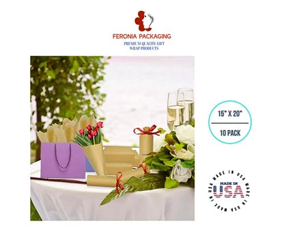 Gift Wrap Tissue Paper 10 Sheets, Premium Gift Wrap and Art Supplies for Birthdays, Holidays, or Presents by Feronia packaging, Large 15 Inch x 20 Inch Made in USA (Solid Kraft) - color: Solid Kraft