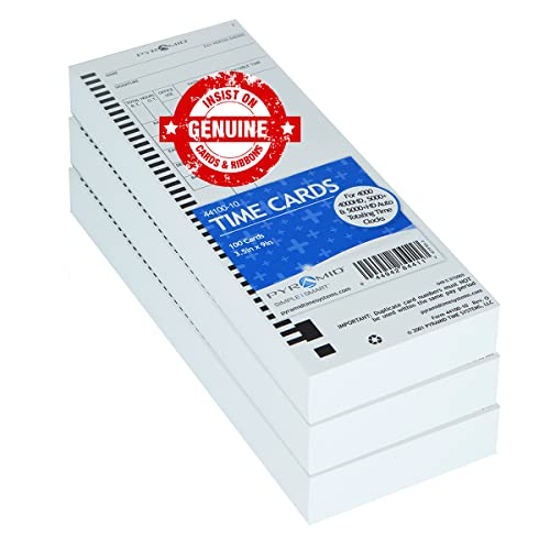 Pyramid Time System - Authentic Time Cards [44100-10PK3] White - 300 Cards - size: 300pk