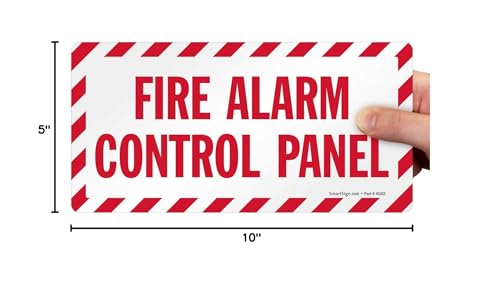 SmartSign - LB-1533-EU-05x10 "Fire Alarm Control Panel" Label | 5" x 10" Laminated Vinyl Red on White