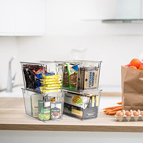 ClearSpace Plastic Storage Bins with Lids for Pantry & Fridge, 4 Pack - size: 4 Pack
