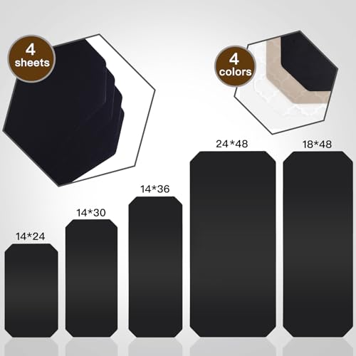 Poofzy Wire Shelf Liner 24" x 48", Set of 4 Black - color: Black, size: 24"x48" 4pcs