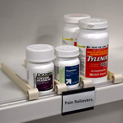 Magnetic UPC Label Holder for Pharmacy Shelves & Gondola Shelf Ticket Channel, Accepts 2" L x 1.25" H Labels, 20 Pack - size: 20 Pack