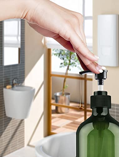Empty Plastic Bottles with Pump Dispenser, 500ml/16.9oz (Green, 6 Pack) - color: Green, size: 6 Pack