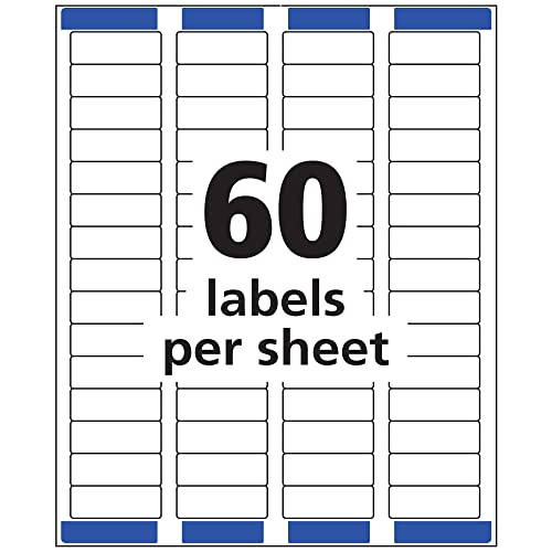 Avery Printable Return Address Labels, Sure Feed Technology, 2/3" x 1-3/4", Matte Clear, 600 Blank Mailing Labels (15695) - size: 2/3" x 1 3/4"
