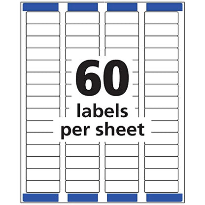 Avery Printable Return Address Labels, Sure Feed Technology, 2/3" x 1-3/4", Matte Clear, 600 Blank Mailing Labels (15695) - size: 2/3" x 1 3/4"