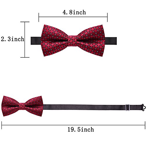 AUSKY 8 PACKS Elegant Adjustable Pre-tied Bow Ties for Men Boys (1&4&5&6&8 Pack for option) - color: E
