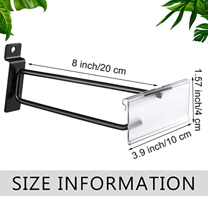 Oudain 8 Inch Slatwall Hooks with Label Holder,25 Pcs