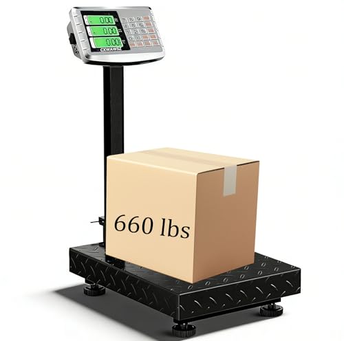 660lb Industrial Platform Scale Floor Weight Computing Postal Scale - color: Black-C