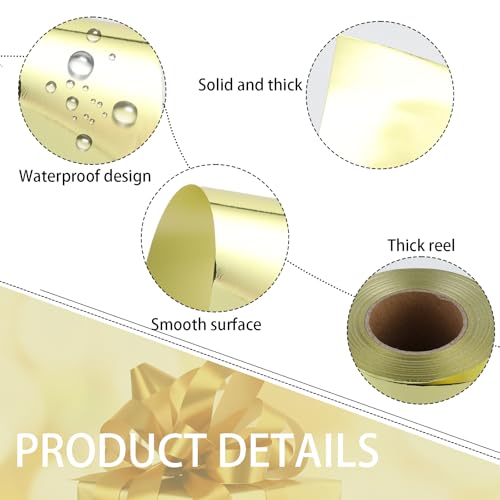 Shiny Waterproof Ribbon,Curling Ribbon for Gifts Package Wrapping,Crafting. (Gold, 8inch x 25yards) - color: Gold, size: 8inch x 25yards