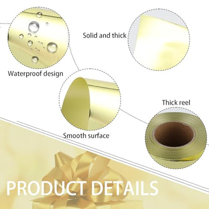 Shiny Waterproof Ribbon,Curling Ribbon for Gifts Package Wrapping,Crafting. (Gold, 8inch x 25yards) - color: Gold, size: 8inch x 25yards
