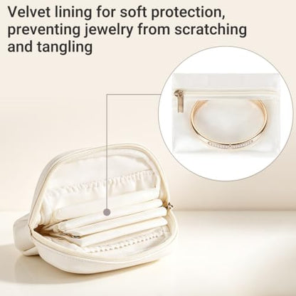 Mkono Jewelry Travel Case, Small Jewelry Organizer Pouch with 4 Mini Bags