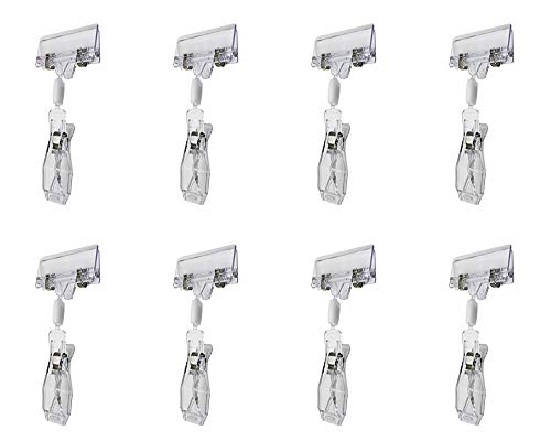 HD6006 Sign Clips Swivel Merchandise Sign Clip Display Clip (8 PCS, Clear) - size: 8 PCS