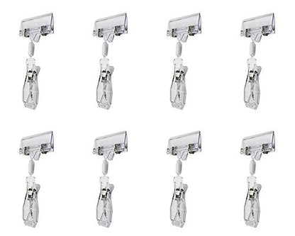 HD6006 Sign Clips Swivel Merchandise Sign Clip Display Clip (8 PCS, Clear) - size: 8 PCS