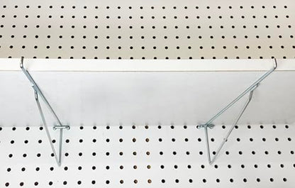 MEGA Heavy Duty Steel Shelf Brackets for Pegboard (2, 14") - size: 14 Inch