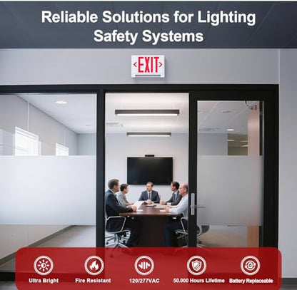 UL Emergency Exit sign with Lights Battery Backup Hardwired 120/277V, 1PC - color: 1 Pack