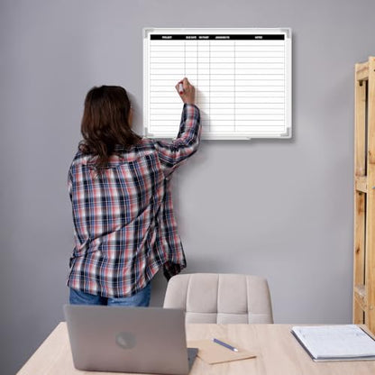 Lincia Lined Dry Erase Board for Office, Project Planning Board, 24"x18" - size: 24"W x 18"H, style: Project Planning Board