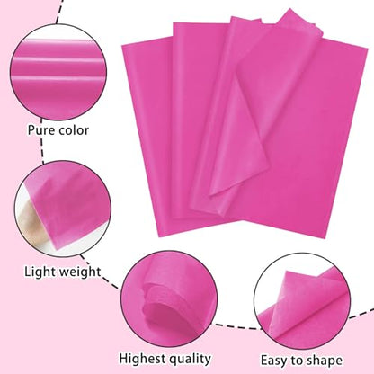 120 Sheets 14 x 20 Inch Hot Pink Tissue Paper for Gift Bag Wrapping - color: Hot Pink