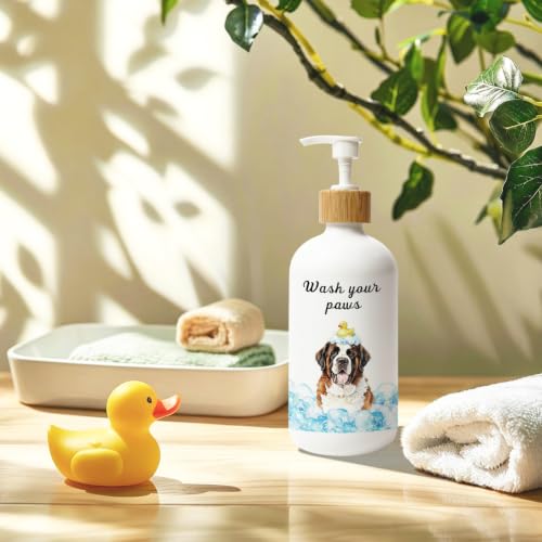 Saint Bernard Gifts Glass Soap Dispenser with Pump - color: Bernard