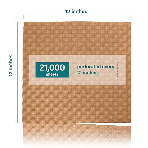 Elementree Paper Bubble Wrap Sheets for Packing, Moving, & Shipping - 84-Carton Pallet (21,000 Sheets) - 12" x 12" - Kraft Bubble Paper - Recyclable Cushioning Wrap - Made in the USA (01913PAL) - size: 12" x 12" x 21000' Kraft