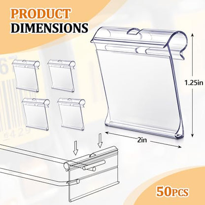Mifoci 50 Pcs Shelf Hook Label Holders for Retail, 2 x 1.25 Inch - size: 2 x 1.25 Inch