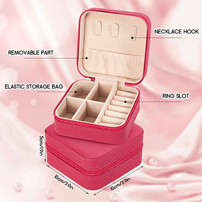 Taiyin 6/12/50 Pcs Travel Jewelry Case Bulk - color: Pink, Rose Red
