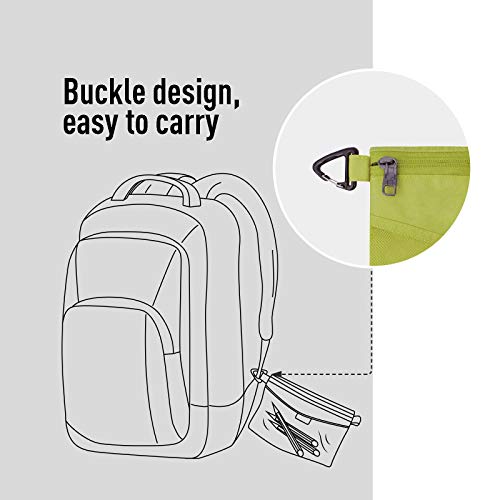 pack all Water-Resistant Zipper Pouch, Mesh Zipper Bag, 8.66"x5.91" - color: Green, size: Small