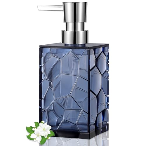 Clear Acrylic Pump Bottle Refillable Lotion Soap Dispenser 10oz Blue - color: Clear Blue, size: 1 Pack