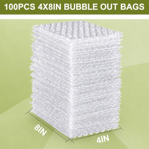 100PCS 4x8"Bubble Pouches,Shockproof Cushioning Protection - size: 100PCS-4x8Inches