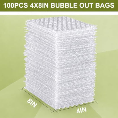 100PCS 4x8"Bubble Pouches,Shockproof Cushioning Protection - size: 100PCS-4x8Inches