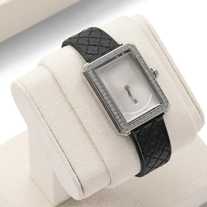 Beige Microfiber Single Watch Stand Wristwatch Display Holder - color: Beige