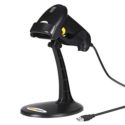 WoneNice Hands-Free USB Barcode Scanner with Stand for School Book Checkout