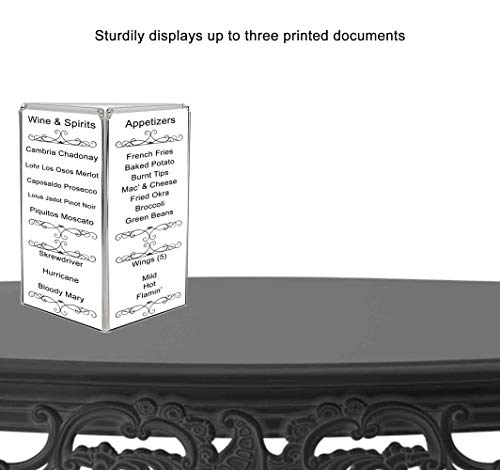 Three Sided Sign Holder 5 x 7 Inch Multi Panel Layout Table Tent Display Documents Itinerary Agenda Office Hours Instructions Clear Acrylic in Offices Workplaces Libraries by Marketing Holders