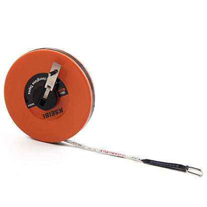 KSEIBI 302925 Long Fiberglass Tape Measure Double Face Printing Inch/Metric for Construction Work (100ft / 30m) - size: 30.5 m
