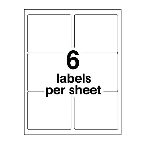 6-UP 3-1/3" X 4" Shipping Address Labels for Laser/Ink Jet Printer (2000 Sheets - 12000 Labels) - size: 2000 Sheets / 12000 Labels