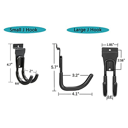 Slatwall Hooks 14 Pack, Heavy Duty Garage Wall Organizer, Multi-Size Hanging Hooks Compatible with Proslat, StoreWALL and HandiWall