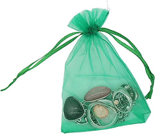 Wudygirl 100 PCS Organza Bags 4"x6" Gift Bags with Drawstring Green - color: Green, size: 4x6 IN