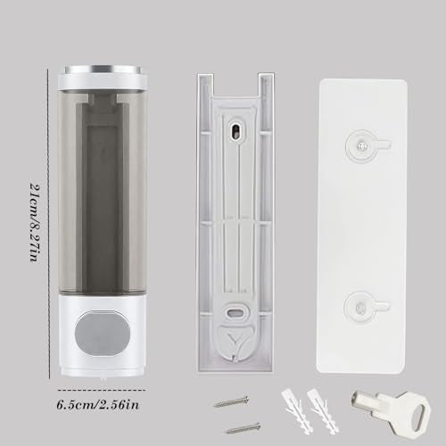 10oz/300ml Single Manual Wall Mounted Soap Dispenser, Silver & White - color: White & Silver
