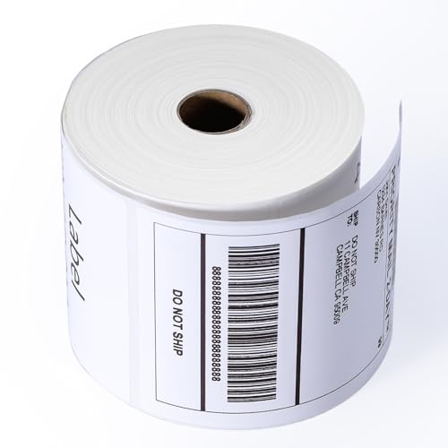 Label KINGDOM 4 x 6 Inch Direct Thermal Shipping Label Roll, 500 Sheets - color: Black on White-500pcs