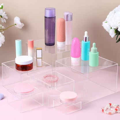 6 Pcs 6 Sizes Acrylic Risers for Display, Display Stands