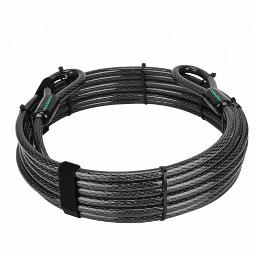 20ft x 1/2" Heavy Duty Cut-Proof Security Cable, Kayaking & Outdoor Equipment - size: 20FT