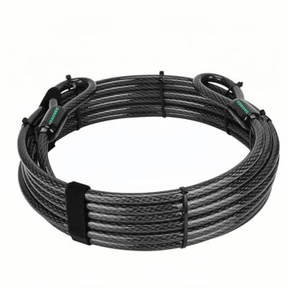 20ft x 1/2" Heavy Duty Cut-Proof Security Cable, Kayaking & Outdoor Equipment - size: 20FT