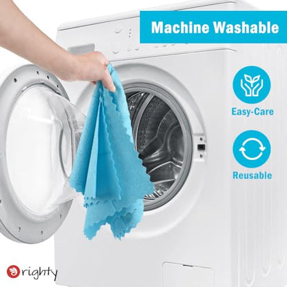 Orighty Microfiber Cleaning Cloth 5 Pack, Blue Cleaning Rags 12x11 inch - color: Blue, size: 5 Pack