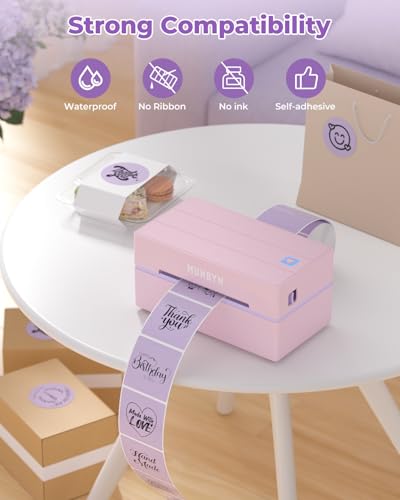MUNBYN 2 Inch Purple Circle Thermal Labels for Business, 750 Sheets/1 Roll - color: Purple, size: 2inch