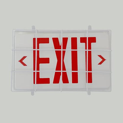 TANLUX Exit Sign with Steel Wire Guard, Wall Mounted Emergency Exit Light with Protective Cover - size: Exit Sign