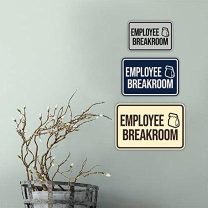 Classic Framed Employee Breakroom Sign (Brushed Gold) - Large - color: Brushed Gold, size: 6 x 8" - Medium (1 Pack)