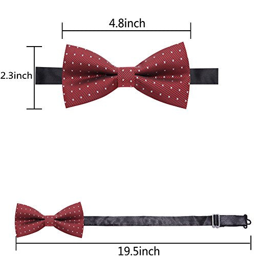AUSKY 8 PACKS Elegant Adjustable Pre-tied Bow Ties for Men Boys (1&4&5&6&8 Pack for option) - color: K