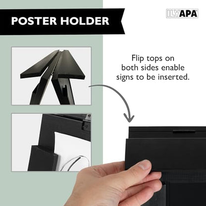 Ilyapa A Frame Sign Holder & Chalkboard Easel - Sandwich Board, 24x36 In - color: Black, size: 41x28 Chalk