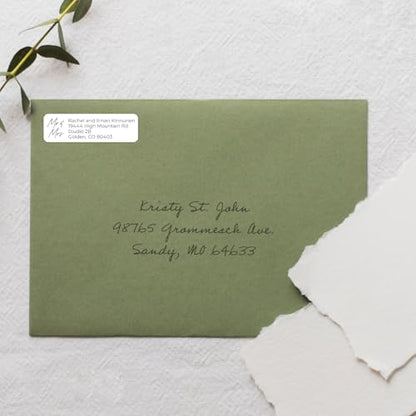 Mr. & Mrs. Rolled Address Labels / 250 Personalized Return Address Labels/Designer Address Stickers in Elegant Plastic Dispenser - size: 250 Labels, style: Mr. and Mrs Script